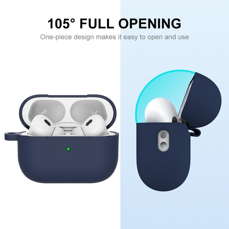 For Apple AirPods Pro 2 2022 ENKAY Thickened Silicone Protective Case with Keychain(Dark Blue) - HoMEdemic™ 