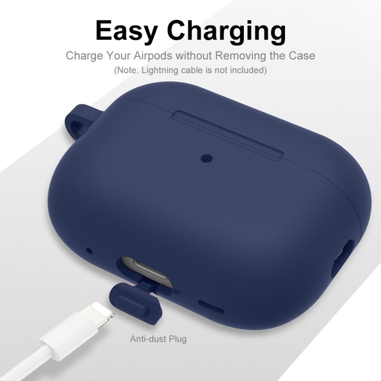 For Apple AirPods Pro 2 2022 ENKAY Thickened Silicone Protective Case with Keychain(Dark Blue) - HoMEdemic™ 