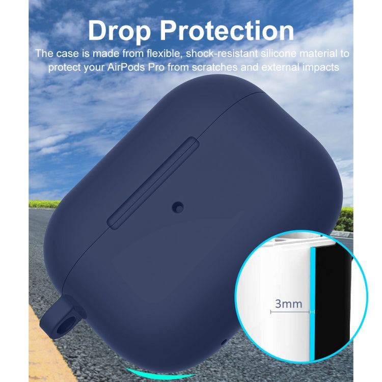 For Apple AirPods Pro 2 2022 ENKAY Thickened Silicone Protective Case with Keychain(Dark Blue) - HoMEdemic™ 
