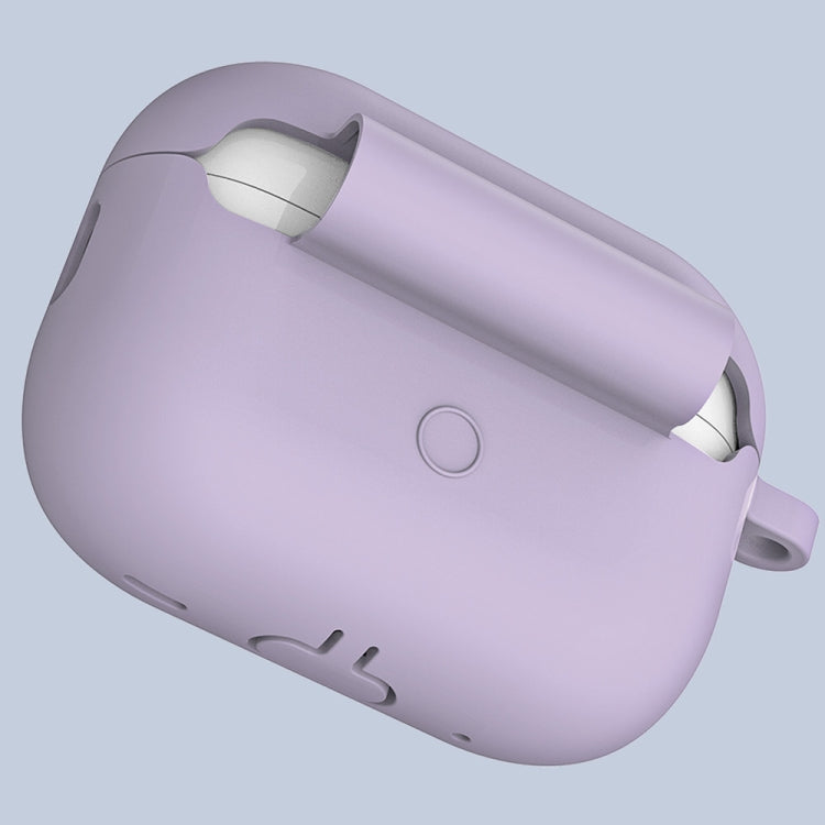 For Apple AirPods Pro 2 2022 ENKAY Thickened Silicone Protective Case with Keychain(Lavender Purple) - HoMEdemic™ 