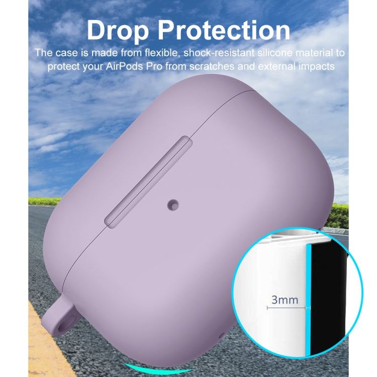 For Apple AirPods Pro 2 2022 ENKAY Thickened Silicone Protective Case with Keychain(Lavender Purple) - HoMEdemic™ 