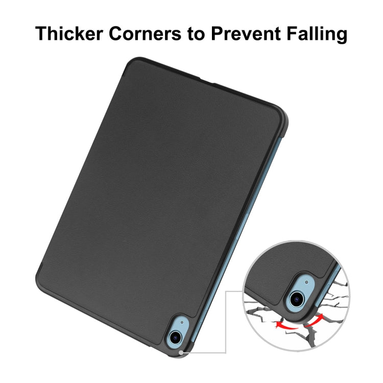 For iPad 2025 / 2022 ENKAY Tri-fold Custer Texture Leather Stand Smart Case(Black) - HoMEdemic™ 