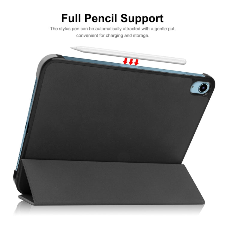 For iPad 2025 / 2022 ENKAY Tri-fold Custer Texture Leather Stand Smart Case(Dark Green) - HoMEdemic™ 