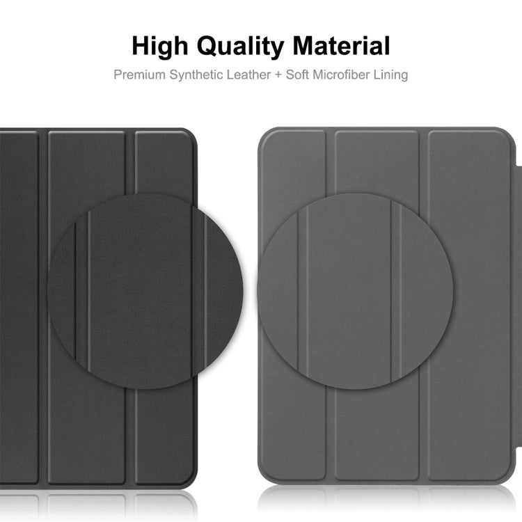 For iPad 2025 / 2022 ENKAY Tri-fold Custer Texture Leather Stand Smart Case(Black) - HoMEdemic™ 