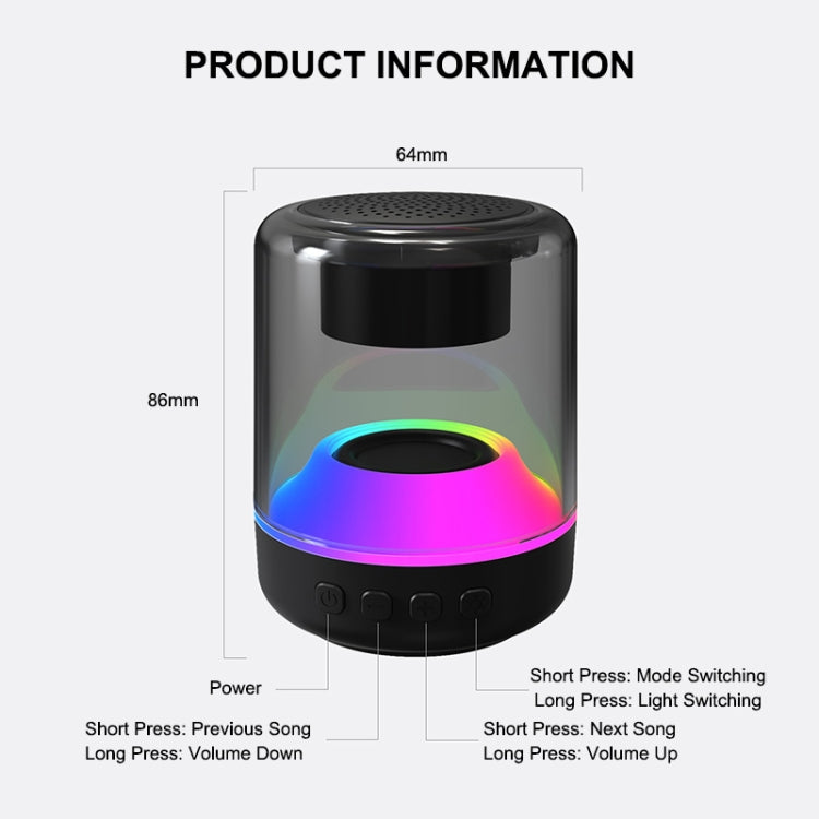 ENKAY Hat-Prince Portable RGB Light Wireless Bluetooth Speaker, Size:S - HoMEdemic™ 