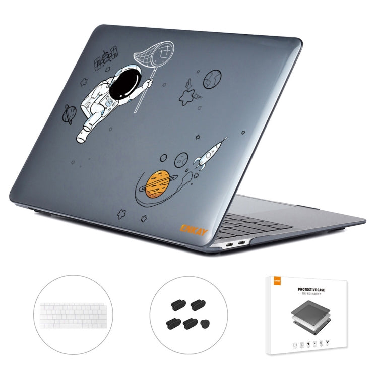For MacBook Air 13.3 2018 A1932 ENKAY Hat-Prince 3 in 1 Spaceman Pattern Laotop Protective Crystal Case with TPU Keyboard Film / Anti-dust Plugs, Version:US(Spaceman No.2) - HoMEdemic™ 