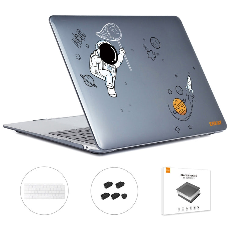 For MacBook Air 13.3 2018 A1932 ENKAY Hat-Prince 3 in 1 Spaceman Pattern Laotop Protective Crystal Case with TPU Keyboard Film / Anti-dust Plugs, Version:EU(Spaceman No.2) - HoMEdemic™ 