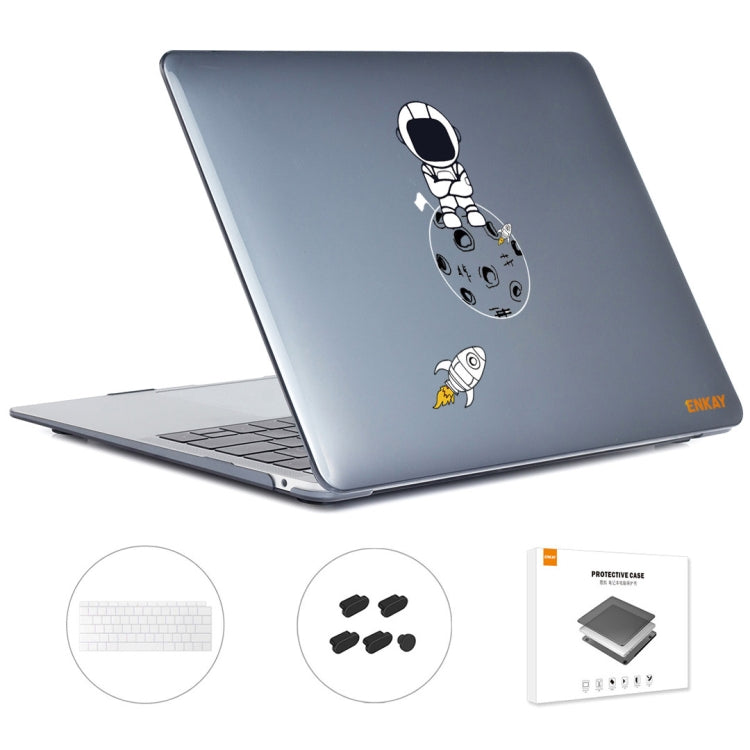 For MacBook Air 13.3 2018 A1932 ENKAY Hat-Prince 3 in 1 Spaceman Pattern Laotop Protective Crystal Case with TPU Keyboard Film / Anti-dust Plugs, Version:EU(Spaceman No.4) - HoMEdemic™ 