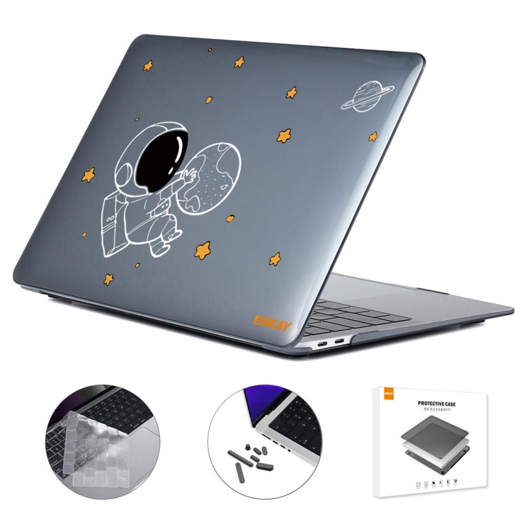 For MacBook Pro 16.2 A2485/A2880 2023 ENKAY Hat-Prince 3 in 1 Spaceman Pattern Laotop Protective Crystal Case with TPU Keyboard Film / Anti-dust Plugs, Version:US(Spaceman No.5) - HoMEdemic™ 