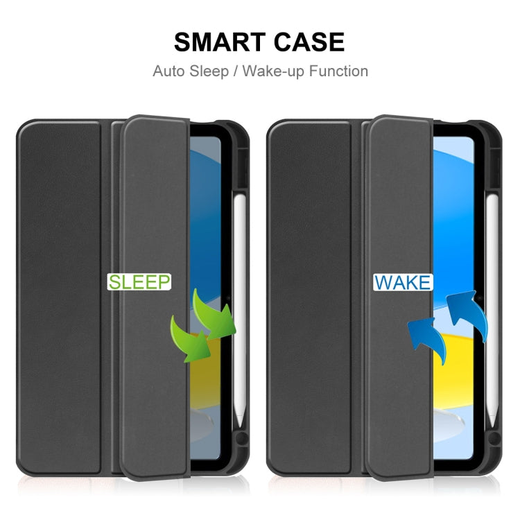 For iPad 2025 / 2022 ENKAY TPU Back Cover Smart Leather Stand Tablet Case with Pen Slot(Light Blue) - HoMEdemic™ 