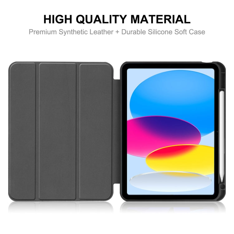 For iPad 2025 / 2022 ENKAY TPU Back Cover Smart Leather Stand Tablet Case with Pen Slot(Black) - HoMEdemic™ 