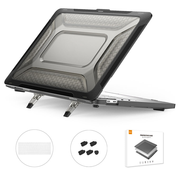 For MacBook Pro 13.3 A1706/A1989/A2159 ENKAY Hat-Prince 3 in 1 Protective Bracket  Case Cover Hard Shell with TPU Keyboard Film / Anti-dust Plugs, Version:US(Black) - HoMEdemic™ 