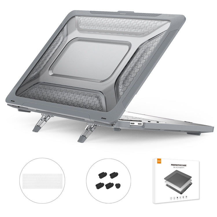 For MacBook Pro 13.3 A1706/A1989/A2159 ENKAY Hat-Prince 3 in 1 Protective Bracket  Case Cover Hard Shell with TPU Keyboard Film / Anti-dust Plugs, Version:EU(Grey) - HoMEdemic™ 