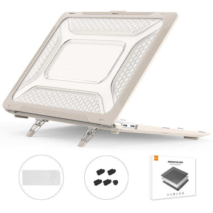 For MacBook Air 13.3 2018 A1932 ENKAY Hat-Prince 3 in 1 Protective Bracket  Case Cover Hard Shell with TPU Keyboard Film / Anti-dust Plugs, Version:EU(Khaki) - HoMEdemic™ 