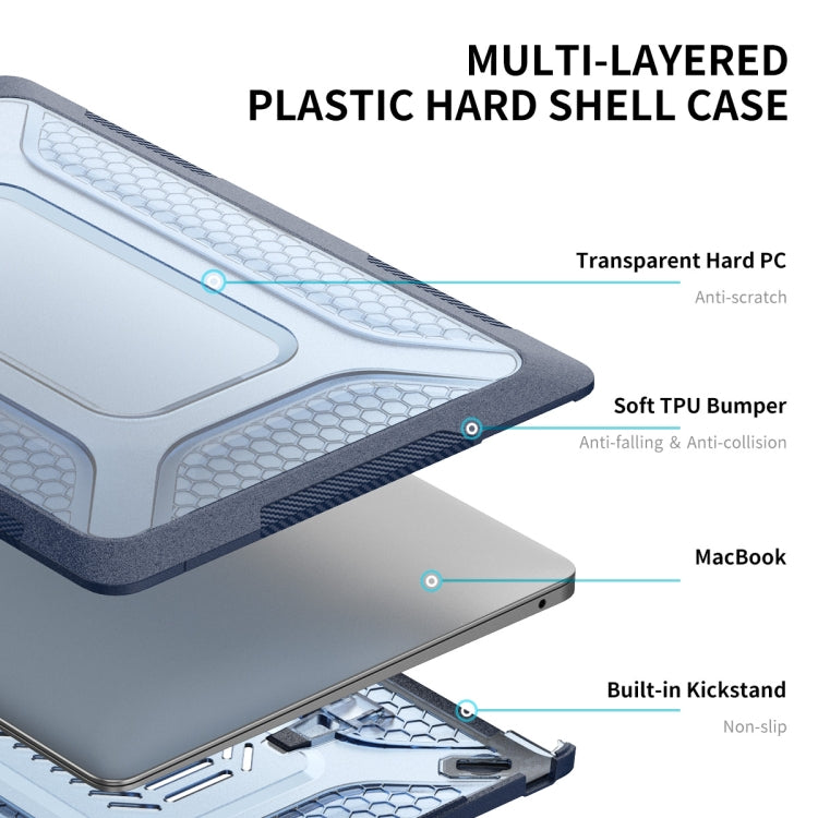 For MacBook Air 13.3 2018 A1932 ENKAY Hat-Prince 3 in 1 Protective Bracket  Case Cover Hard Shell with TPU Keyboard Film / Anti-dust Plugs, Version:EU(Black) - HoMEdemic™ 