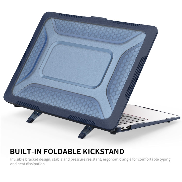 For MacBook Air 13.3 2018 A1932 ENKAY Hat-Prince 3 in 1 Protective Bracket  Case Cover Hard Shell with TPU Keyboard Film / Anti-dust Plugs, Version:EU(Blue) - HoMEdemic™ 
