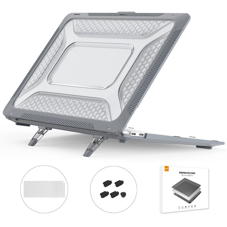 For MacBook Air 13.3 2020 A2179/A2337 ENKAY Hat-Prince 3 in 1 Protective Bracket  Case Cover Hard Shell with TPU Keyboard Film / Anti-dust Plugs, Version:EU(Grey) - HoMEdemic™ 