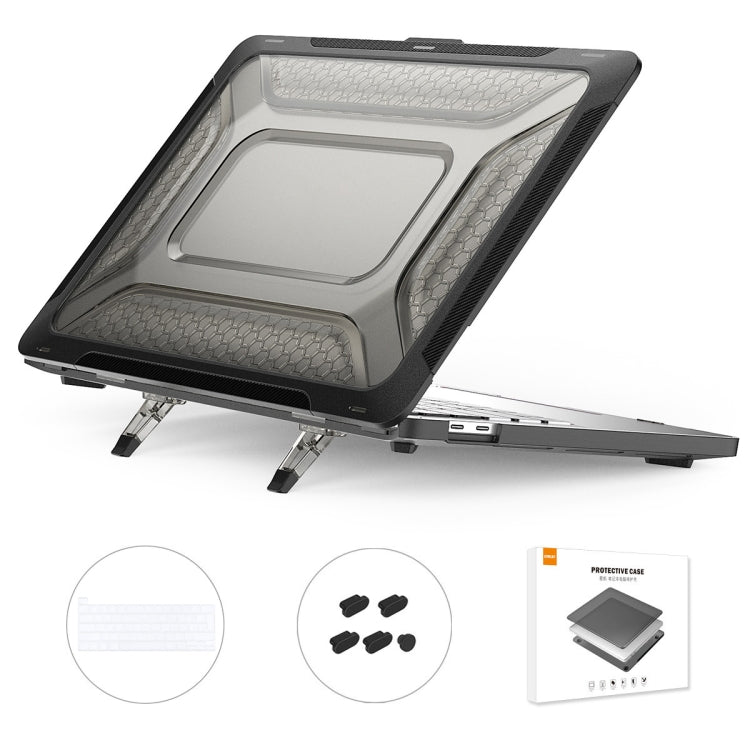 For MacBook Pro 13.3 A2251/A2289/A2338 ENKAY Hat-Prince 3 in 1 Protective Bracket  Case Cover Hard Shell with TPU Keyboard Film / Anti-dust Plugs, Version:EU(Black) - HoMEdemic™ 