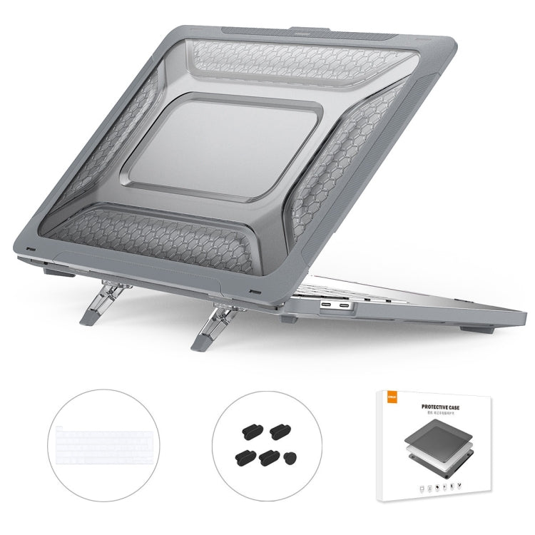 For MacBook Pro 13.3 A2251/A2289/A2338 ENKAY Hat-Prince 3 in 1 Protective Bracket  Case Cover Hard Shell with TPU Keyboard Film / Anti-dust Plugs, Version:EU(Grey) - HoMEdemic™ 
