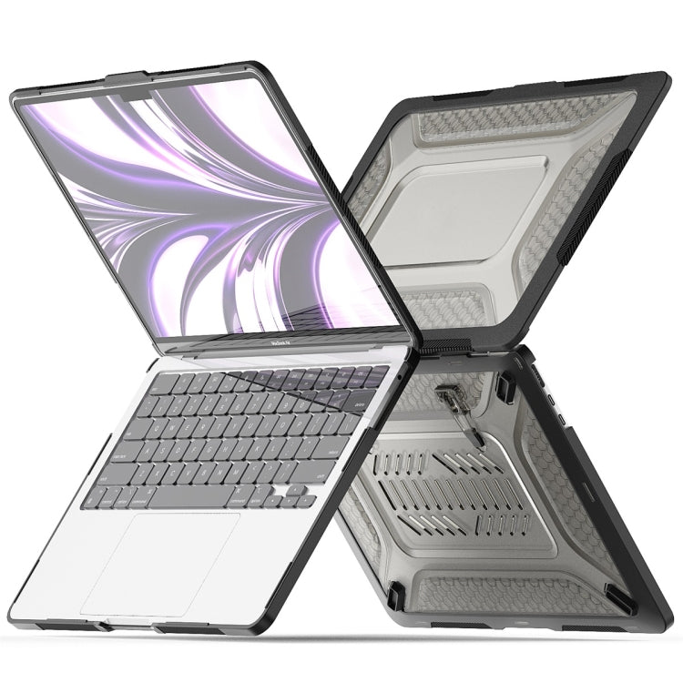For MacBook Air 13.6 2022/2024 A2681 (M2) / A3113 (M3) ENKAY Hat-Prince 3 in 1 Protective Bracket  Case Cover Hard Shell with TPU Keyboard Film / Anti-dust Plugs, Version:US(Khaki) - HoMEdemic™ 