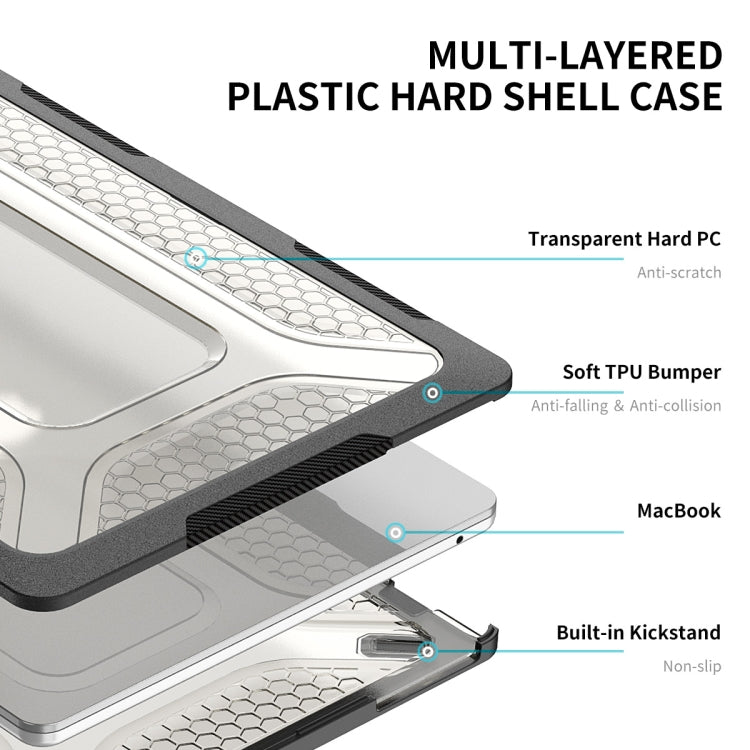 For MacBook Air 13.6 2022/2024 A2681 (M2) / A3113 (M3) ENKAY Hat-Prince 3 in 1 Protective Bracket  Case Cover Hard Shell with TPU Keyboard Film / Anti-dust Plugs, Version:US(Blue) - HoMEdemic™ 