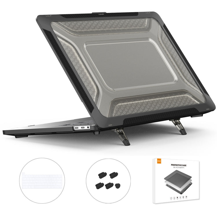 For MacBook Pro 16 A2141 ENKAY Hat-Prince 3 in 1 Protective Bracket  Case Cover Hard Shell with TPU Keyboard Film / Anti-dust Plugs, Version:US(Black) - HoMEdemic™ 
