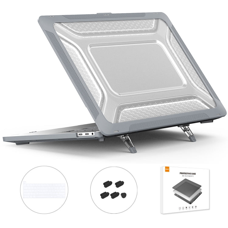 For MacBook Pro 16 A2141 ENKAY Hat-Prince 3 in 1 Protective Bracket  Case Cover Hard Shell with TPU Keyboard Film / Anti-dust Plugs, Version:US(Grey) - HoMEdemic™ 