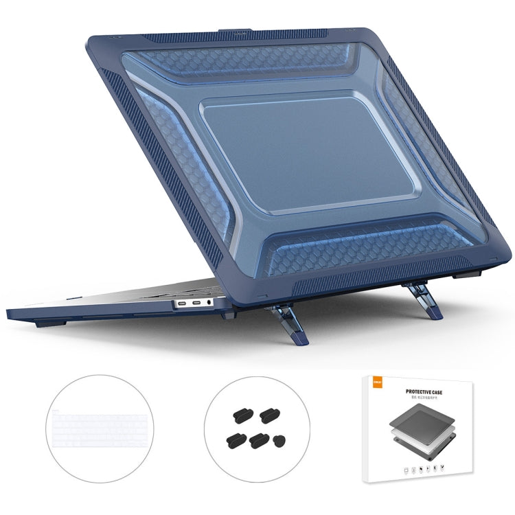 For MacBook Pro 16 A2141 ENKAY Hat-Prince 3 in 1 Protective Bracket  Case Cover Hard Shell with TPU Keyboard Film / Anti-dust Plugs, Version:US(Blue) - HoMEdemic™ 
