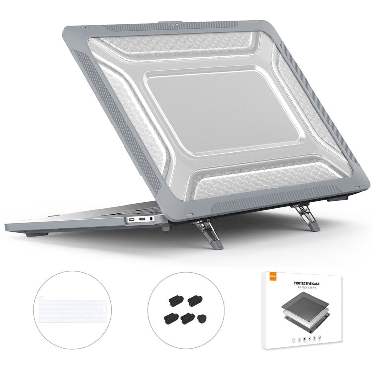 For MacBook Pro 16 A2141 ENKAY Hat-Prince 3 in 1 Protective Bracket  Case Cover Hard Shell with TPU Keyboard Film / Anti-dust Plugs, Version:EU(Grey) - HoMEdemic™ 