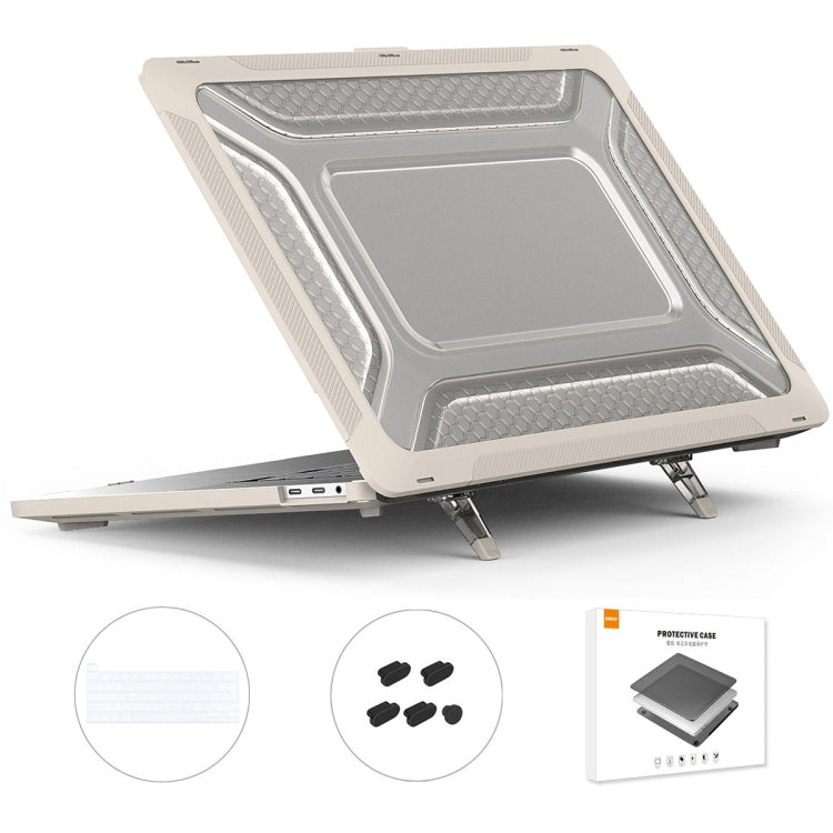 For MacBook Pro 16 A2141 ENKAY Hat-Prince 3 in 1 Protective Bracket  Case Cover Hard Shell with TPU Keyboard Film / Anti-dust Plugs, Version:EU(Khaki) - HoMEdemic™ 