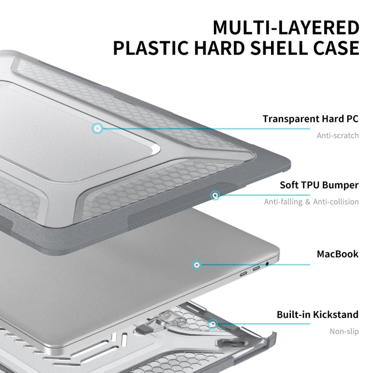 For MacBook Pro 16 A2141 ENKAY Hat-Prince 3 in 1 Protective Bracket  Case Cover Hard Shell with TPU Keyboard Film / Anti-dust Plugs, Version:EU(Black) - HoMEdemic™ 