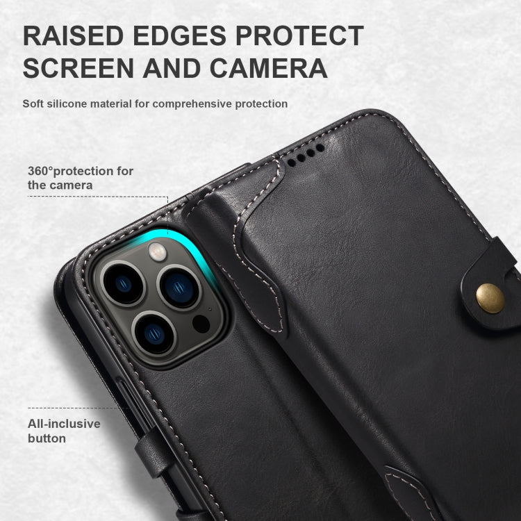 Suteni Calf Texture Buckle Wallet Leather Phone Case For iPhone 14(Black) - HoMEdemic™ 