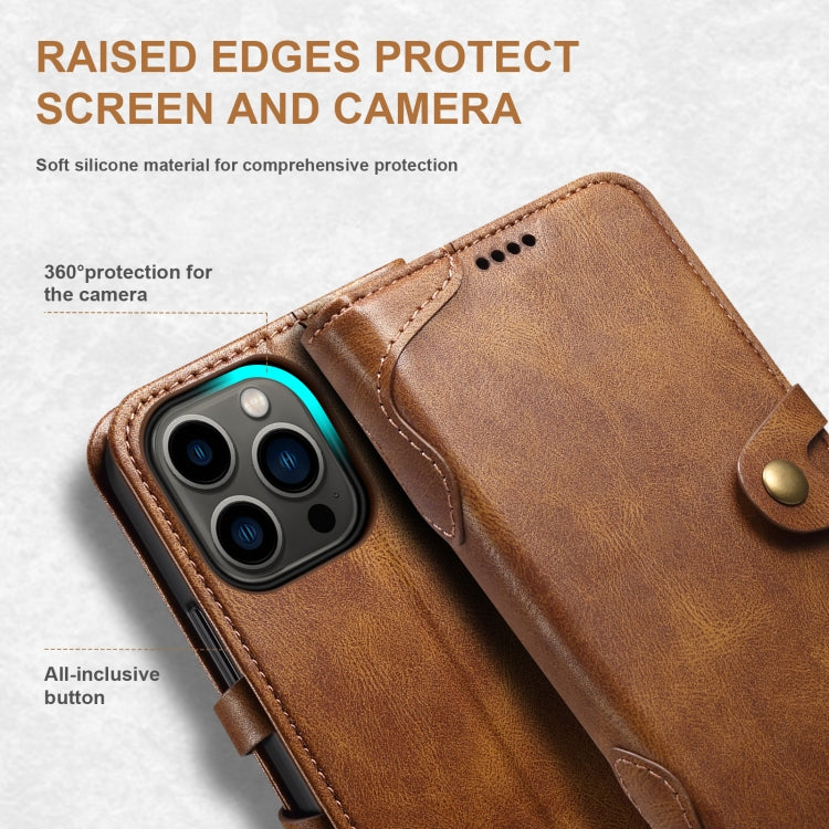 Suteni Calf Texture Buckle Wallet Leather Phone Case For iPhone 14(Brown) - HoMEdemic™ 