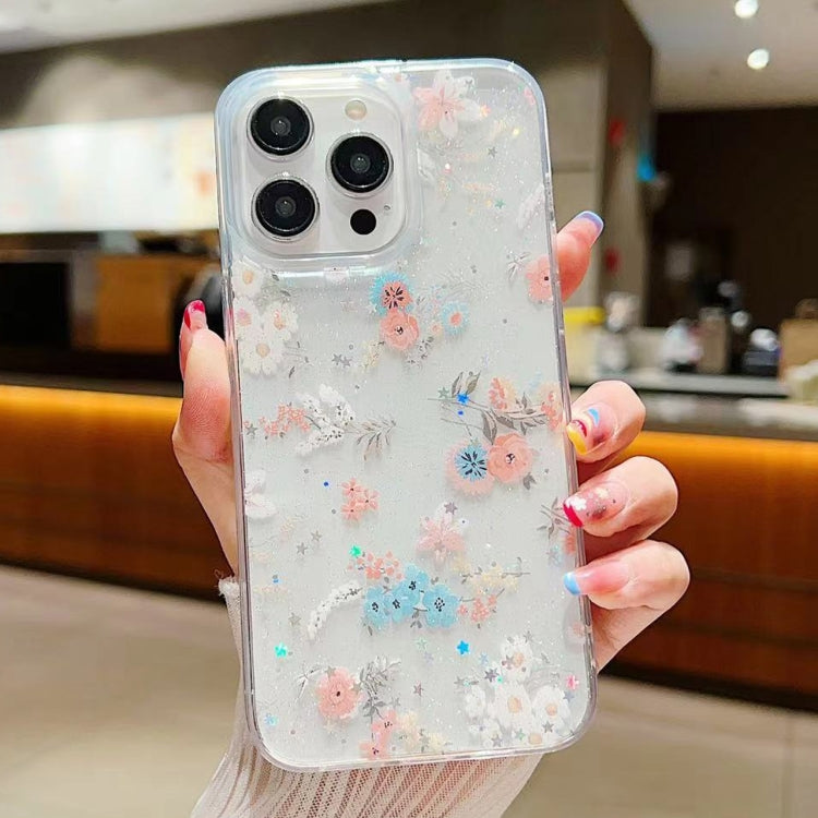 For iPhone 15 Pro Fresh Small Floral Epoxy TPU Phone Case(D01 Beautiful Bouquet) - HoMEdemic™ 