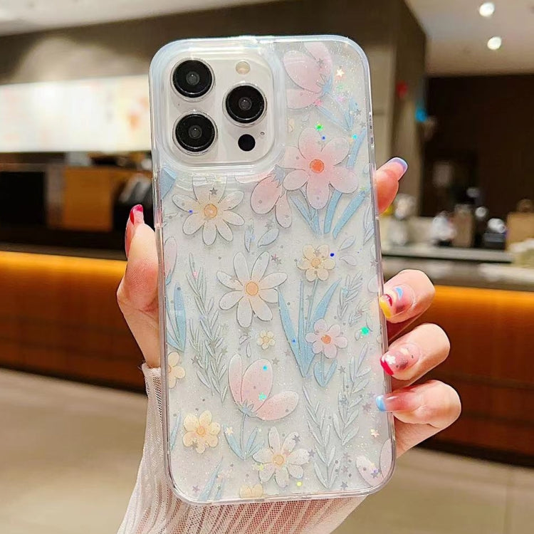 For iPhone 15 Pro Fresh Small Floral Epoxy TPU Phone Case(D03 Floral Pink) - HoMEdemic™ 