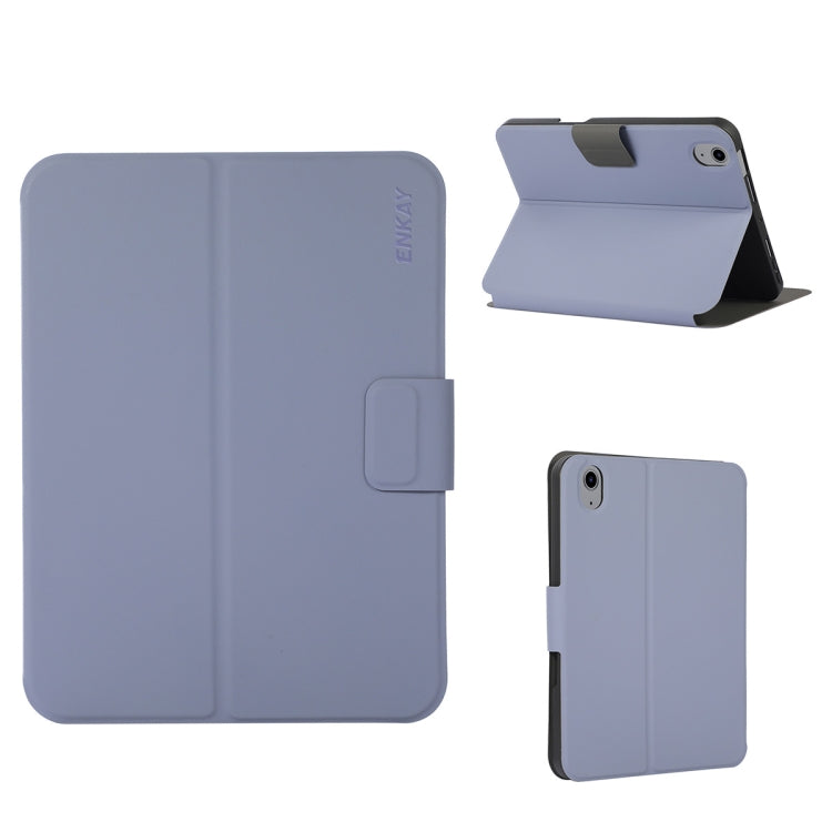 For iPad 2025 / 2022 ENKAY TPU Back Cover Smart Leather Tablet Case with Pen Slot & Holder(Purple) - HoMEdemic™ 