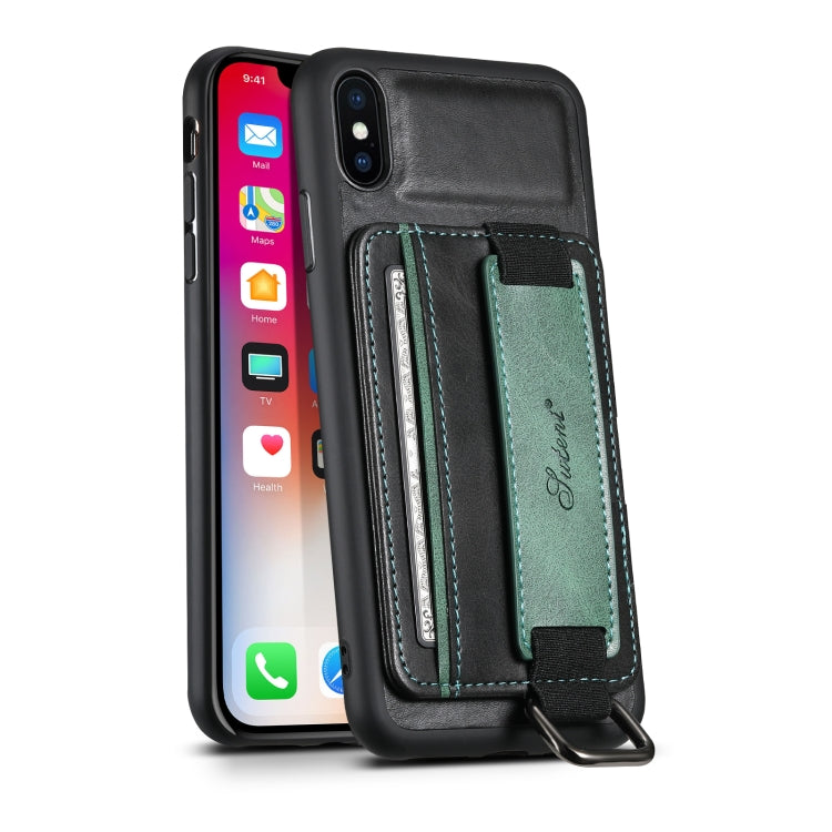 Suteni H13 Card Wallet Wrist Strap Holder PU Phone Case For iPhone XR(Black) - HoMEdemic™ 