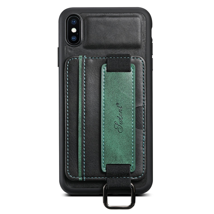 Suteni H13 Card Wallet Wrist Strap Holder PU Phone Case For iPhone XR(Black) - HoMEdemic™ 