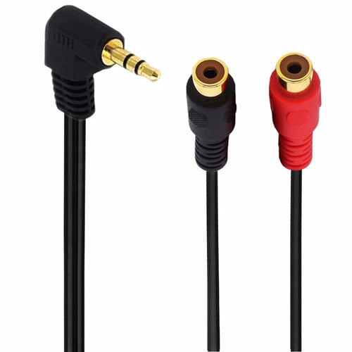 JUNSUNMAY 3.5mm Male Elbow to Dual RCA Stereo Audio Cable Adapter 20cm - HoMEdemic™ 