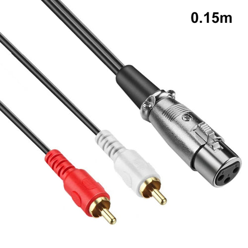 JUNSUNMAY 2 RCA Male to XLR Female Stereo Audio Cable, Cable Length:0.15m - HoMEdemic™ 