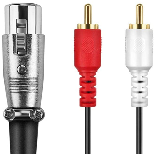 JUNSUNMAY 2 RCA Male to XLR Female Stereo Audio Cable, Cable Length:0.15m - HoMEdemic™ 