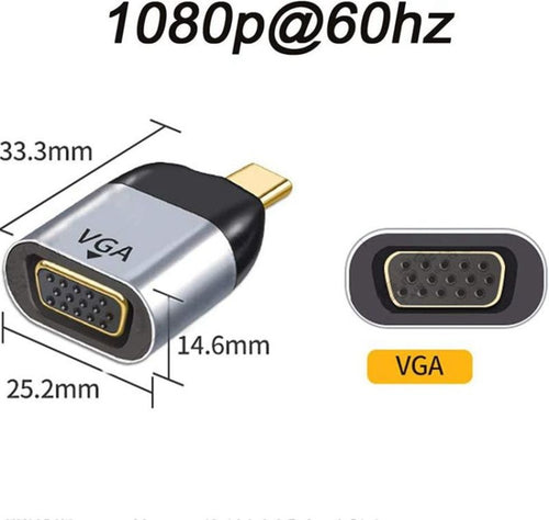 USB-C Male to VGA Female Adapter Converter - HoMEdemic™ 