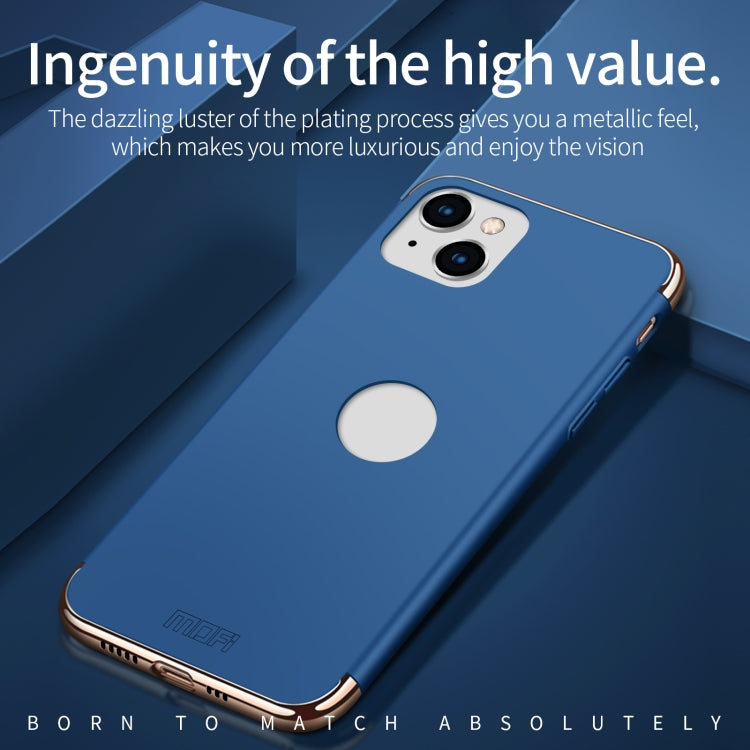 For iPhone 14 MOFI Yatun Series 3 in 1 Stitching PC Phone Case(Blue) - HoMEdemic™ 
