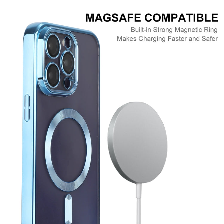 For iPhone 14 Pro ENKAY Electroplated MagSafe Shockproof TPU Phone Case with Lens Film(Dark Blue) - HoMEdemic™ 