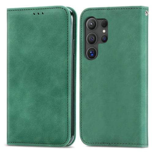 For Samsung Galaxy S24 Ultra 5G Retro Skin Feel Magnetic Leather Phone Case(Green) - HoMEdemic™ 