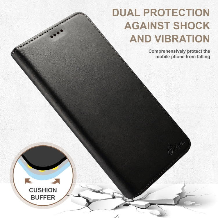 For Samsung Galaxy S24 5G Suteni Calf Texture Horizontal Flip Leather Phone Case(Black) - HoMEdemic™ 