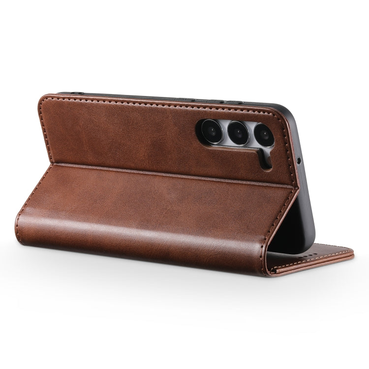 For Samsung Galaxy S24 5G Suteni Calf Texture Horizontal Flip Leather Phone Case(Brown) - HoMEdemic™ 