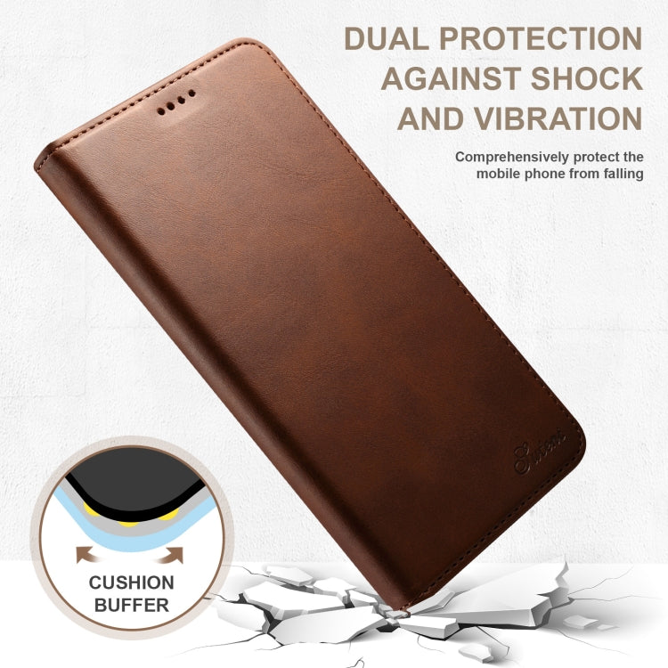 For Samsung Galaxy S24 5G Suteni Calf Texture Horizontal Flip Leather Phone Case(Brown) - HoMEdemic™ 