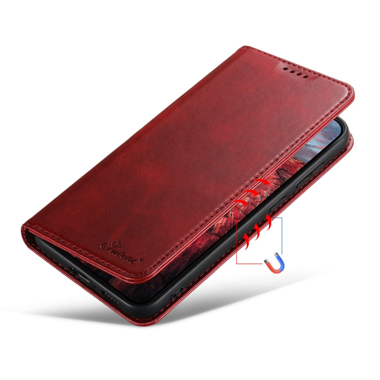 For Samsung Galaxy S24 5G Suteni Calf Texture Horizontal Flip Leather Phone Case(Red) - HoMEdemic™ 