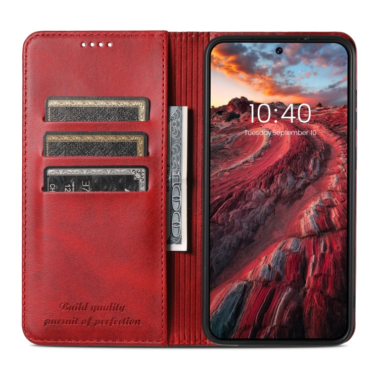 For Samsung Galaxy S24 5G Suteni Calf Texture Horizontal Flip Leather Phone Case(Red) - HoMEdemic™ 